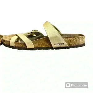 Birkenstock Mayari Sandals Women’s Cream Leather Buckle Criss Cross
